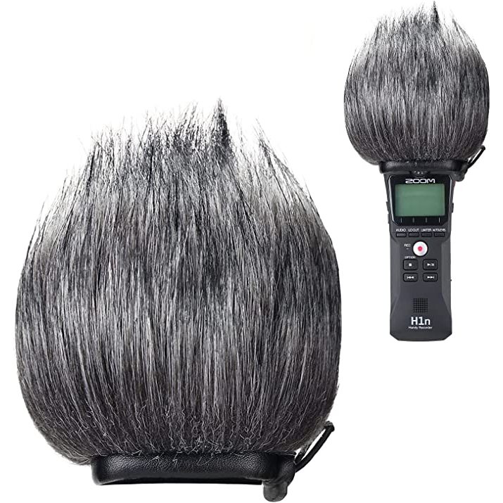 Wanjason Zoom H1n Recorder Furry กระจกหน้ารถกลางแจ้ง Muff, Pop Filter/Wind Cover Shield เหมาะกับซูม 