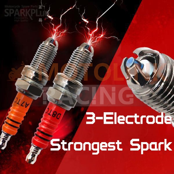 1 PC Spark Plug A7TC D8EA ประสิทธิภาพสูง 3-Electrode สําหรับ wave/tmx/baja/mio/xrm รถจักรยานยนต์ 8/1