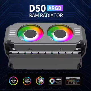 Ice Whale D50 RAM ฮีทซิงค์ Dual 5020 พัดลม ARGB Light Synchronous Memory Cooler โมดูลหม้อน้ําระบายความร้อน DDR3 DDR4 DDR5