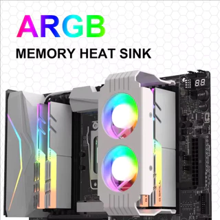 Ice Whale D50 RAM ฮีทซิงค์ Dual 5020 พัดลม ARGB Light Synchronous Memory Cooler โมดูลหม้อน้ําระบายความร้อน DDR3 DDR4 DDR5