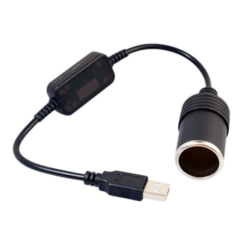 สินค้าพร้อม พอร์ต usb5V เป็น 12v ที่จุดบุหรี่ในรถยนต์ซ็อกเก็ตตัวแปลงอะแดปเตอร์สําหรับรถยนต์เครื่องบันทึกการขับขี่ GPS E-Dog Fan Converter