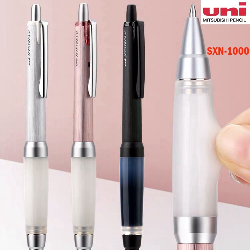 ญี่ปุ่น Uni SXN-1000 ปากกาเจล 0.7 มม. Jetstream ปากกาลูกลื่น Alpha Gel Grip Series โลหะ Antifatigue