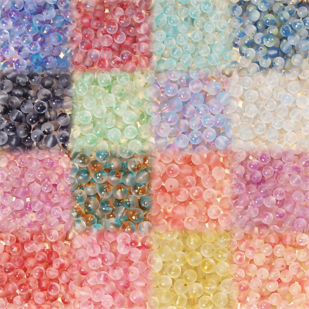 St. kunkka 30 ชิ้น Gilt Frosted ลูกปัดแก้วสีสันสดใสลูกปัดแก้ว Perforated Spacer ลูกปัดสามารถใช้สําหรับ DIY เครื่องประดับทําสร้อยคอสร้อยข้อมือ