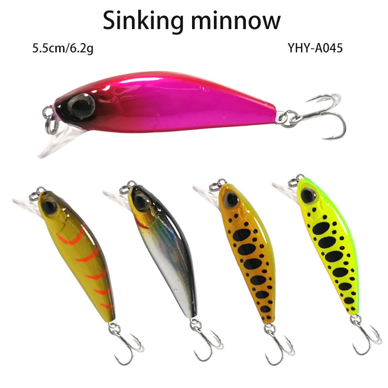 55 มม. 6.2 กรัมเหยื่อตกปลาตะกั่วด้านใน Minnow Wobbler Siwmbait