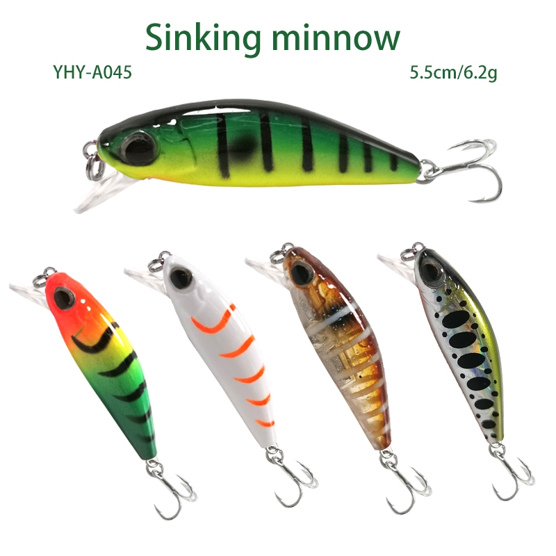1 ชิ้น 55 มิลลิเมตร 6.2 กรัมเหยื่อตกปลาตะกั่วด้านใน Minnow Wobbler Siwmbait