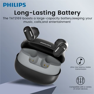 Philips TAT2169 หูฟังบลูทูธ TWS หูฟังไร้สายบลูทูธ 5.4+ HD ตัดเสียงรบกวนหูฟังการโทรความละเอียดสูง