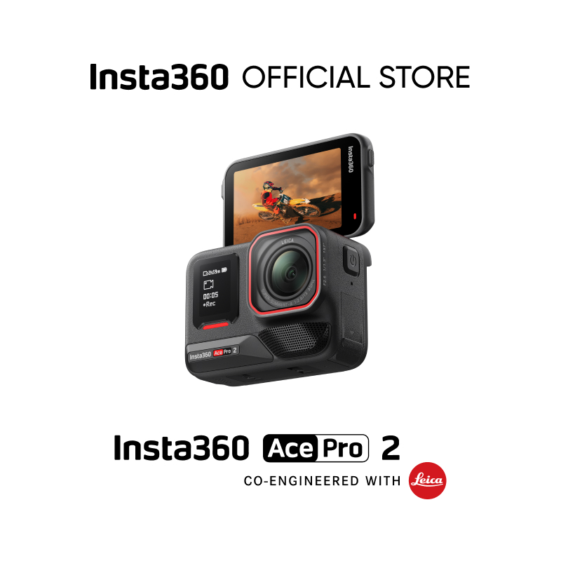 Insta360 Ace Pro 2 -8K กล้องแอคชั่นแคมเมรากันน้ําด้วยเซ็นเซอร์ Leica, 1/1.3", ชิป AI คู่, ไฟต่ําชั้นนํา, เสียงที่เหนือกว่า, หน้าจอพลิกและ AI แก้ไข