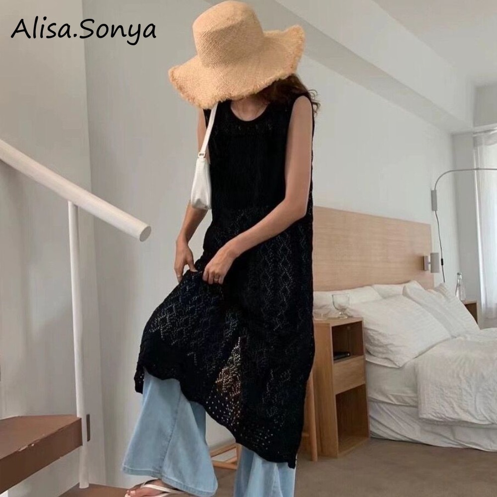 CL|Alisa.Sonya กระโปรงยาวจั๊มสูทคอกลมบางสําหรับฤดูร้อนของผู้หญิง 24AS1193