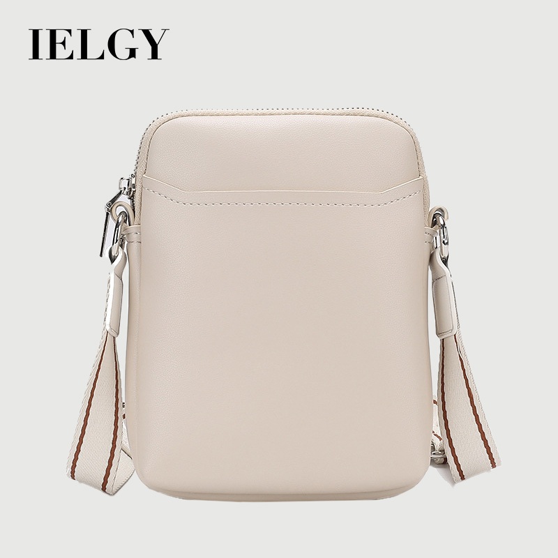 IELGY Simple PU หนังนุ่มกระเป๋าโทรศัพท์มือถือกระเป๋าสะพาย Messenger