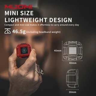 Mijomi Mini LED ไฟหน้า H10 ไฟหน้าน้ําหนักเบาพร้อมแสงสีแดง Type-C ไฟหน้าแบบชาร์จไฟได้ 320 ลูเมน 3 โหมดแสงโคมหัวปรับสําหรับกลางแจ้ง
