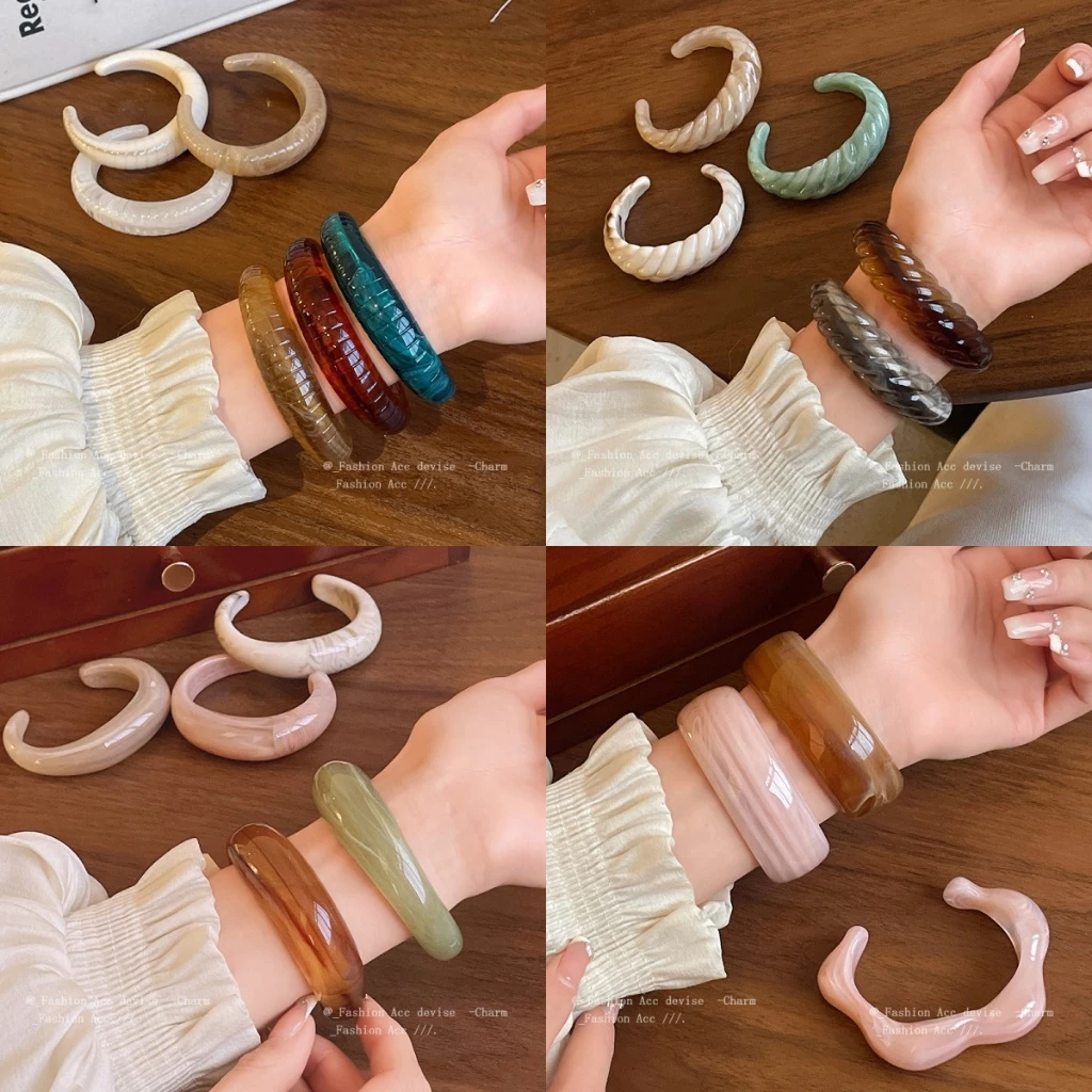 อะคริลิจาง ๆ ผิดปกติเปิดสร้อยข้อมือผู้หญิงเกาหลีสร้อยข้อมือที่เรียบง่ายความรู้สึกระดับสูงเครื่องประดับมือขายส่ง