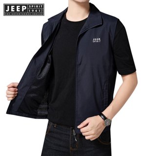 Jeep SPIRIT 1941 ESTD ผู้ชายฤดูใบไม้ผลิกลางแจ้งลําลองหลวมแห้…