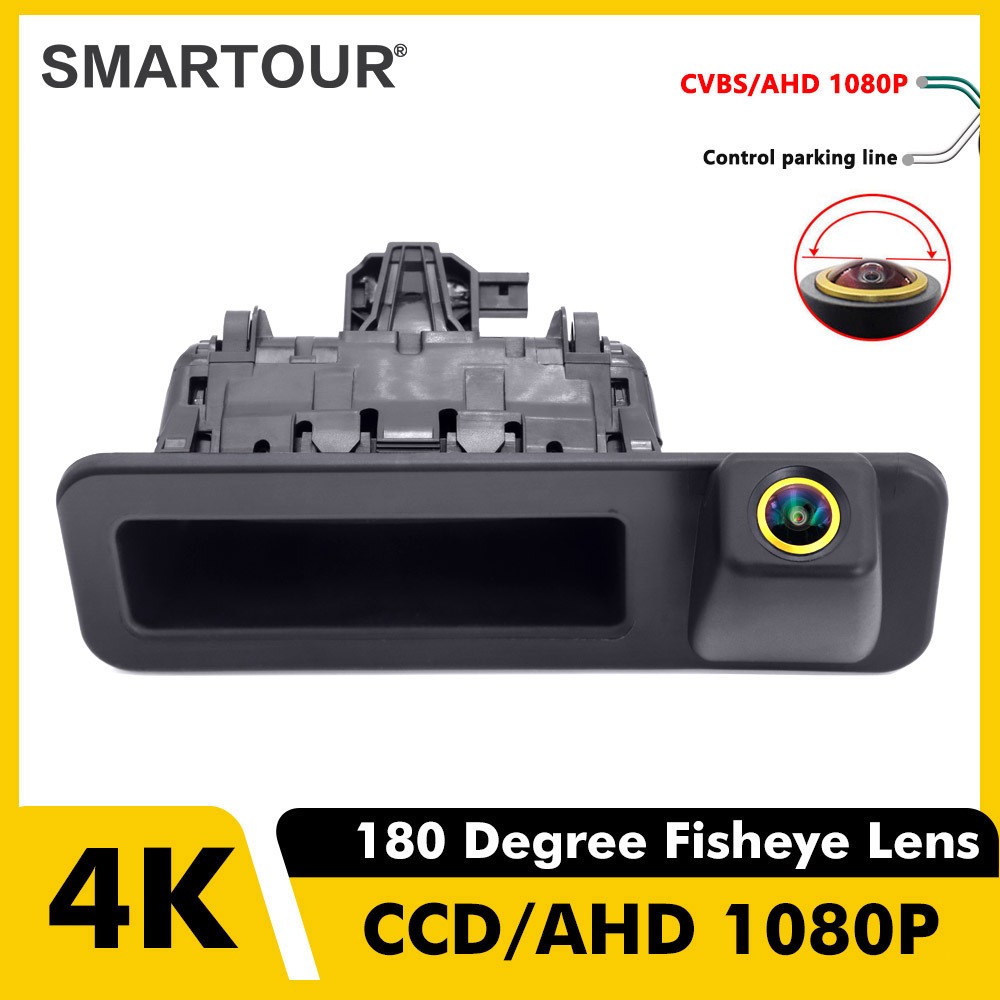 Ahd 1080P 180 ° Golden Trunk Handle Fisheye รถกล้องมองหลังสําหรับ BMW 3 5 7 Series X1 X3 X4 X5 F30 F