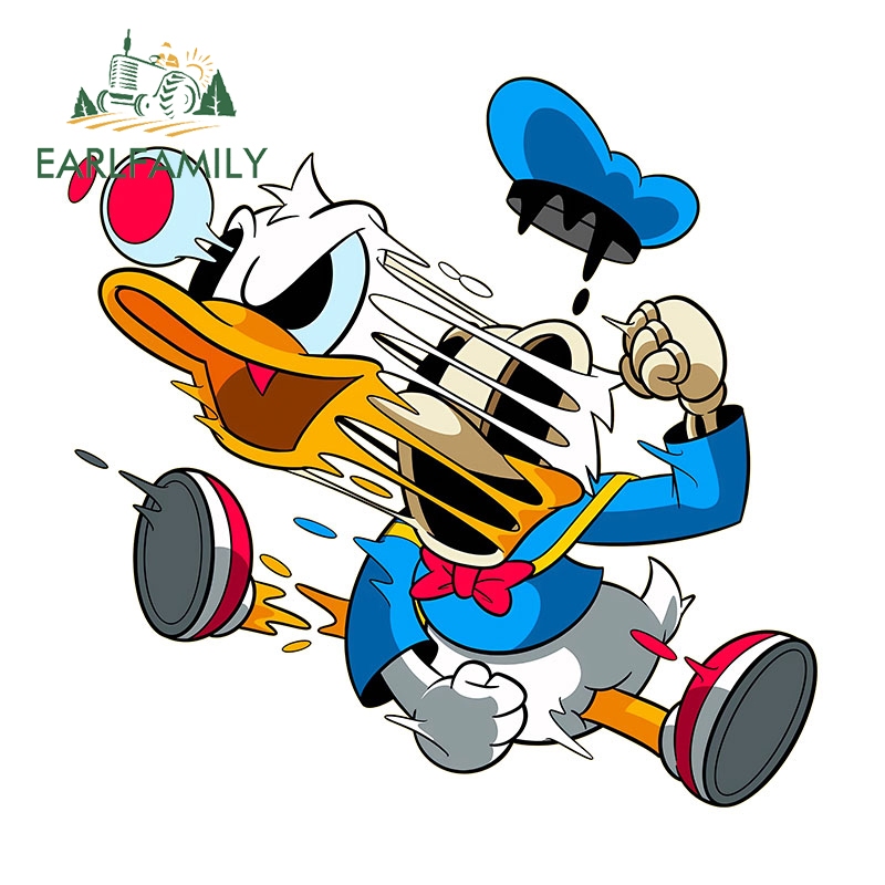 Earlfamily 13 ซม.Zombie Donald Duck การ์ตูนรถสติกเกอร์กันชนกระจกรถจักรยานยนต์ Occlusion Scratch ไวนิล Decal แฟชั่นกันน้ําป้ายรถ ราคา ถูกที่สุด ดีลบีเคเค แกลเลอรีภาพที่ 4