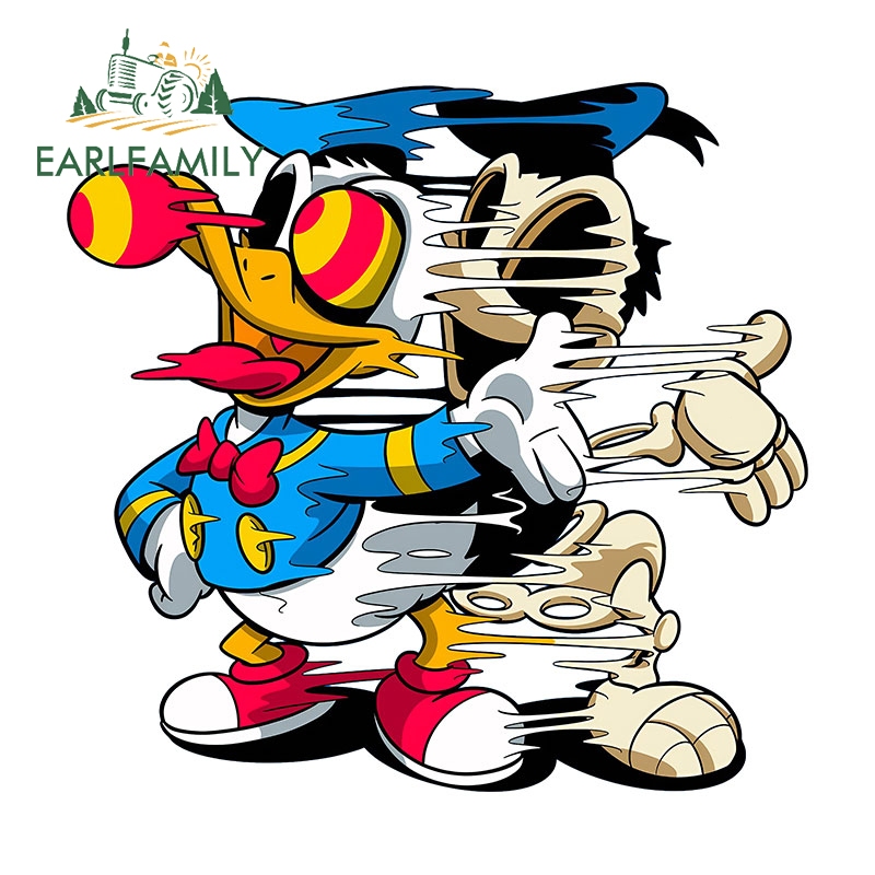 Earlfamily 13 ซม.Zombie Donald Duck การ์ตูนรถสติกเกอร์กันชนกระจกรถจักรยานยนต์ Occlusion Scratch ไวนิล Decal แฟชั่นกันน้ําป้ายรถ ราคา ถูกที่สุด ดีลบีเคเค แกลเลอรีภาพที่ 6