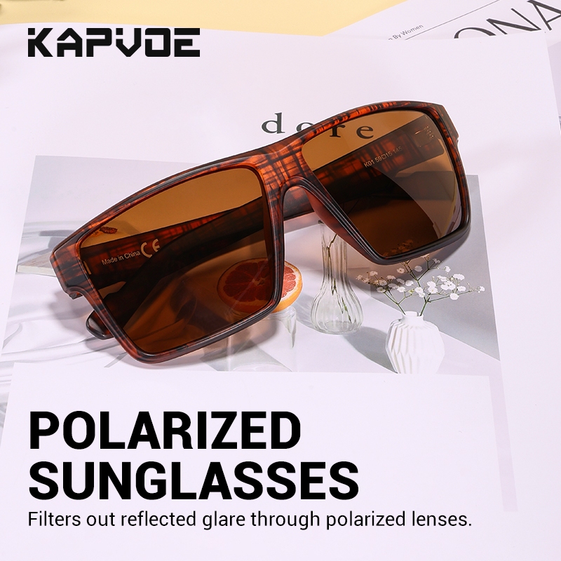 Kapvoe แฟชั่นแว่นตากันแดดโพลาไรซ์แว่นตาผู้ชาย UV400 แว่นตากันแดดสําหรับผู้หญิงขี่จักรยานตกปลาขับรถ HD เลนส์กลางแจ้ง TR90 แว่นตา