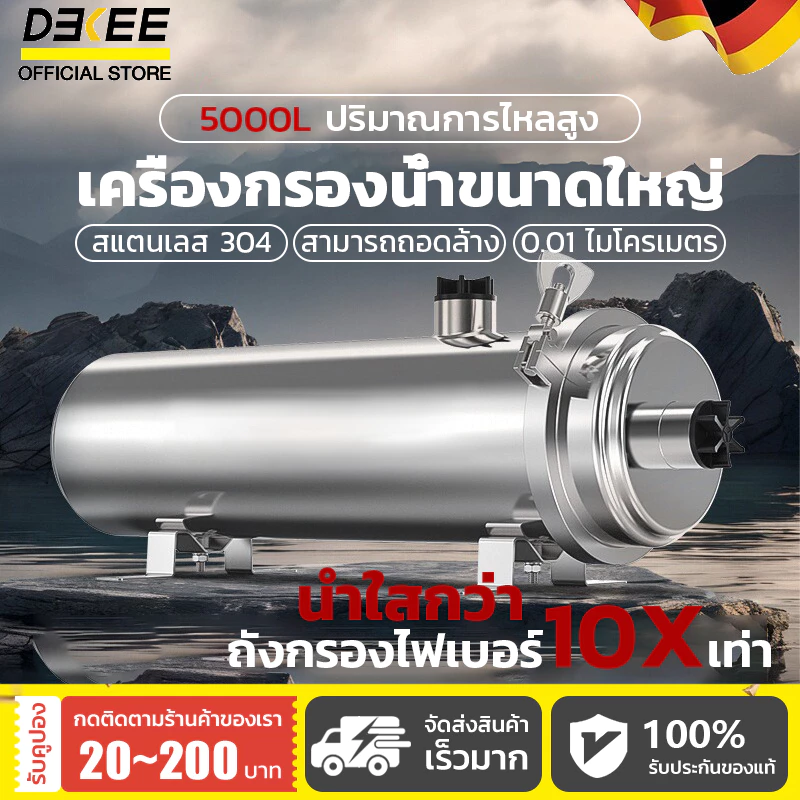 DEKEE น้ำบาดาลก็กรองได้! สายดื่มต้องมี! กรองสนิม สิ่งปนเปื้อน ถึง 0.01um ใช้ยาว 3 ปี ให้น้ำใสเหมือนยี่ห้อใหญ่ แต่ราคาถูกกว่ามาก!