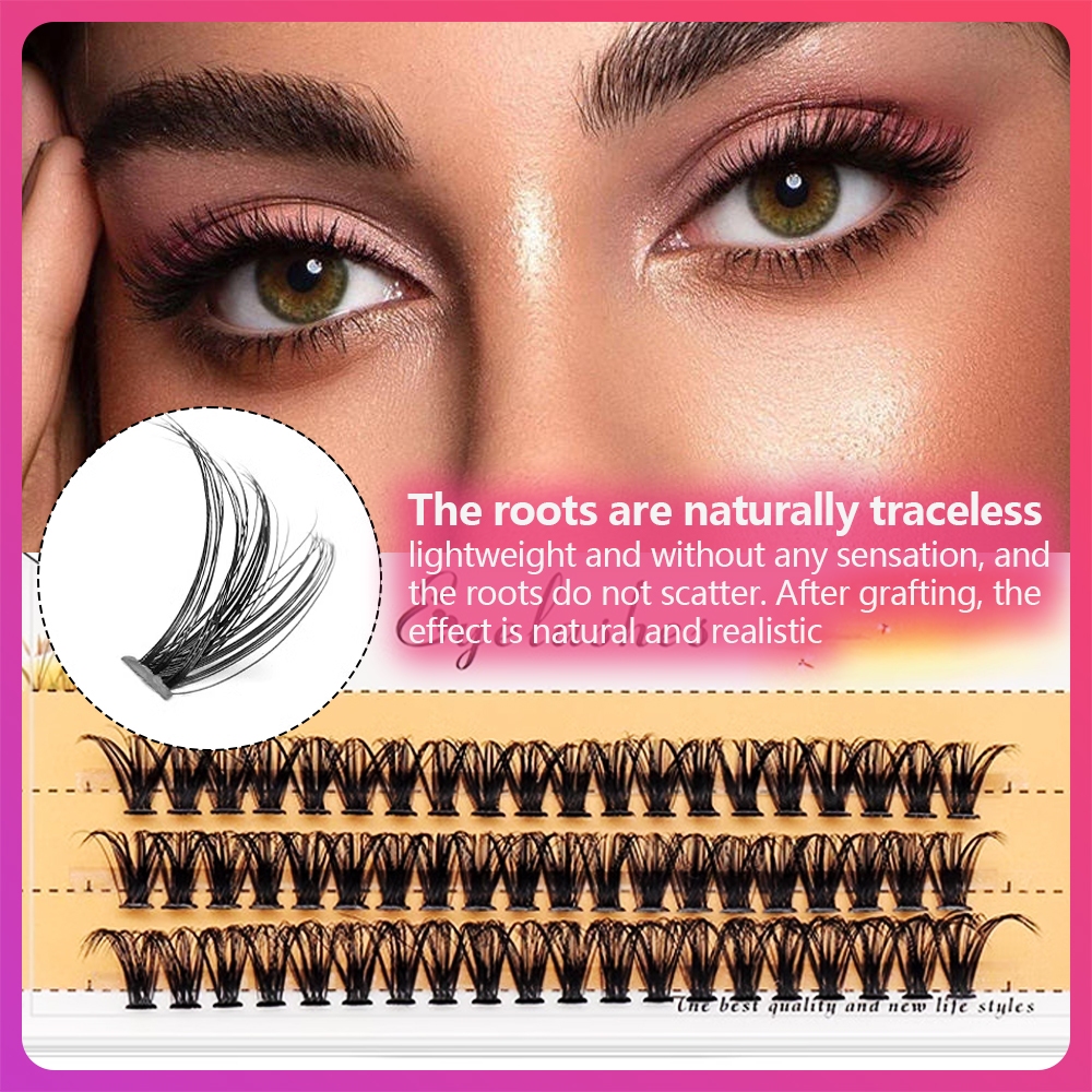 CHICLASHES 10บาท ขนตาปลอม 80 ช่อ🌟จัดส่งภายในวันเดียวกัน🌟ขนตาปลอม  DIY 40D9MM-16MM ขนตาปลอมแบบช่อ