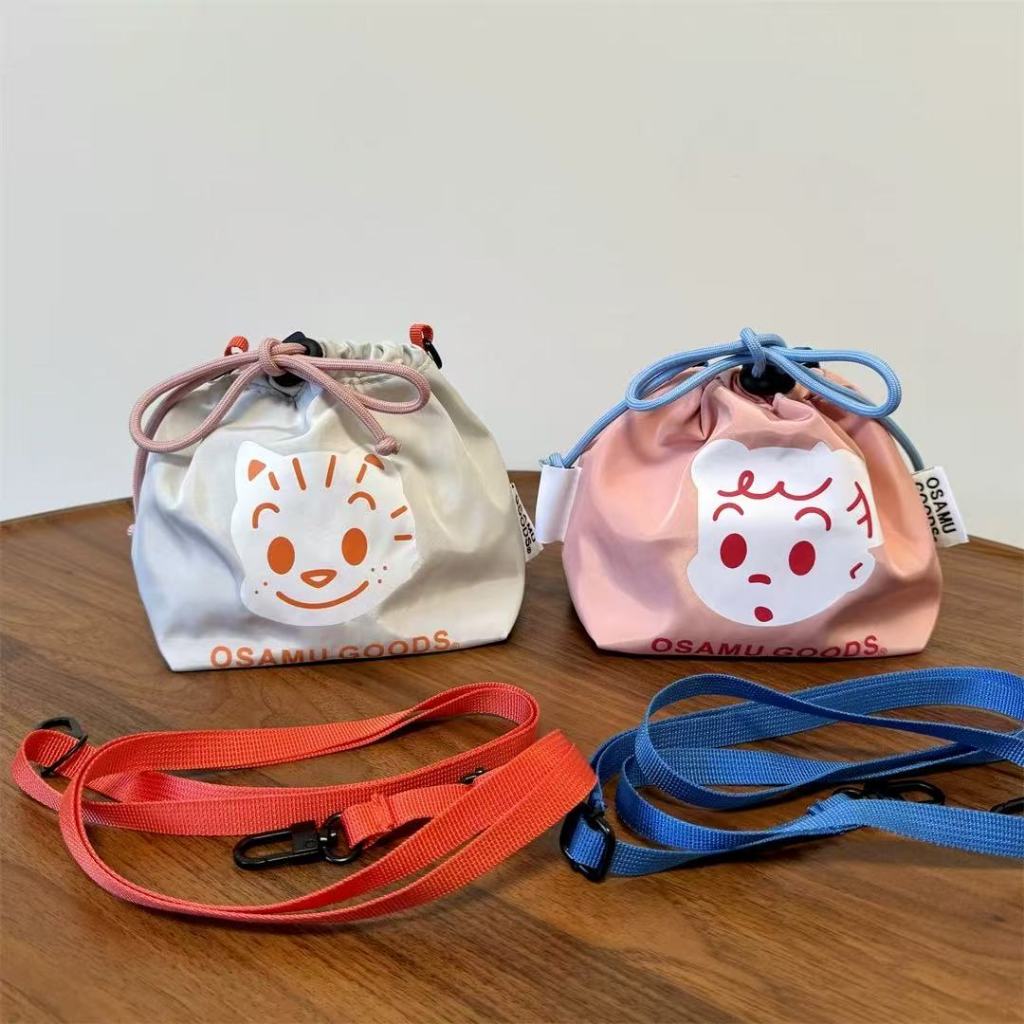 ❤️กระเป๋าแมสเซนเจอร์❤️Harada Osamu Harada น่ารักการ์ตูน Mini พิมพ์ Casual Crossbody กระเป๋าใบเล็ก Bucket Drawstring