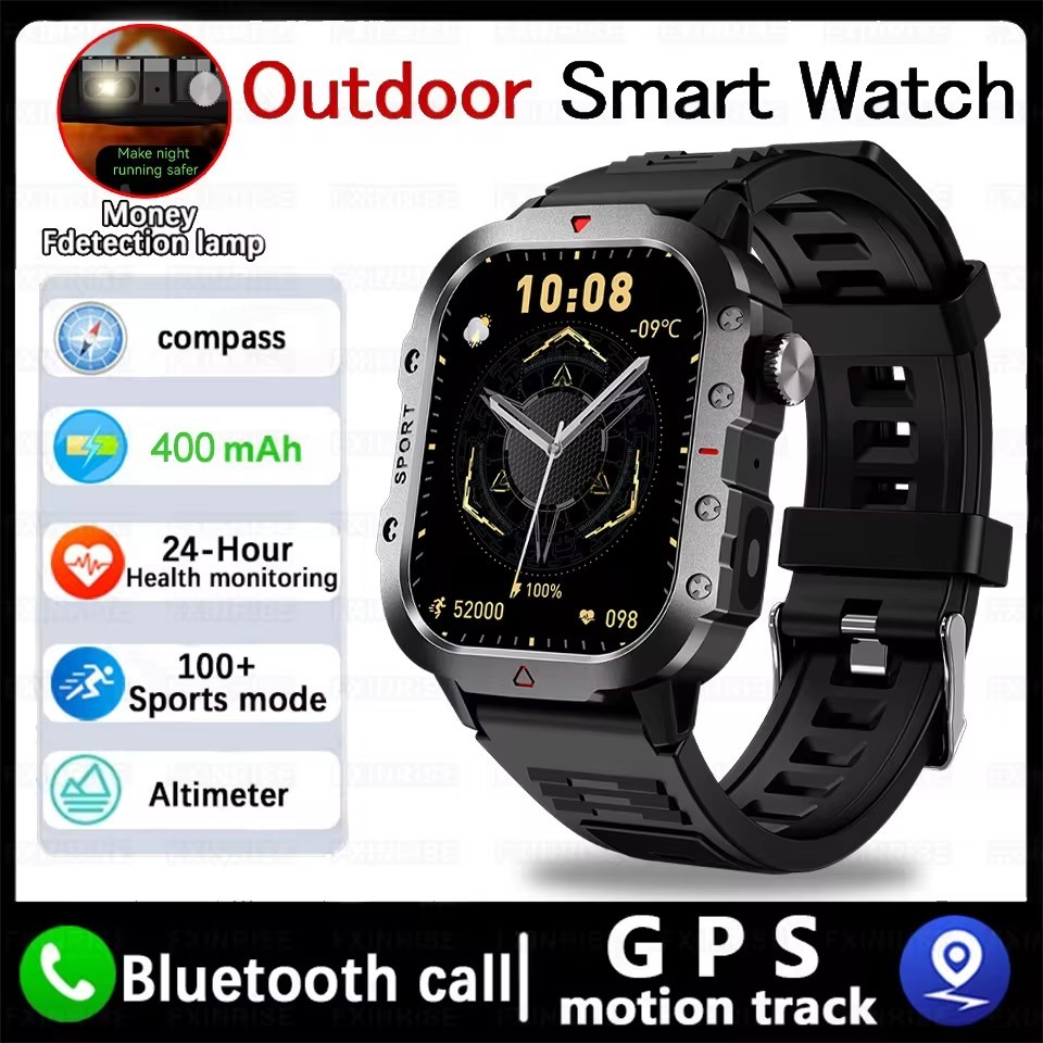 2025 H11 กลางแจ้งสมาร์ทนาฬิกาผู้ชาย 2.01 "หน้าจอ 3AT นาฬิกากันน้ําบลูทูธ Ai Voice Sport Smartwatch ส