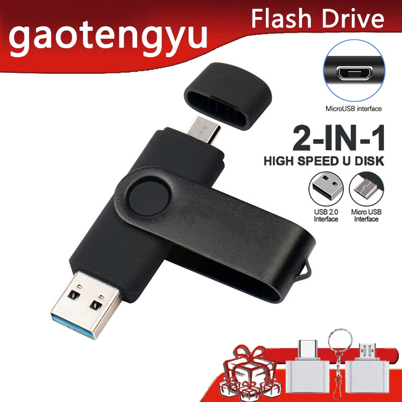Otg Two-In-One Flash Driver 128GB/256GB/512GB/1TB/2TB/ฟรีโลโก้ที่กําหนดเอง USB Memory Stick 1GB/2GB/4GB/8GB/16GB/32GB หน่วยความจํากันน้ํา U Disk พร้อมอะแดปเตอร์ TYPE-C, อุปกรณ์เสียง, คอมพิวเตอร์