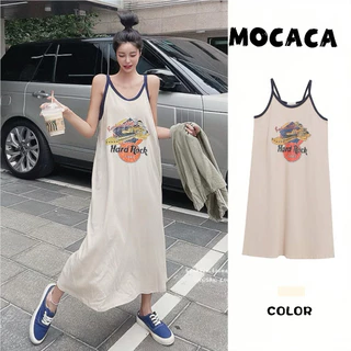 MOCACA เดรสผู้หญิง🎀100%cottonสไตล์ลำลอง ชุดเดรสยาว ชุดเที่ยวทะเล เนื้อผ้าใส่สบาย เดรสทรงหลวม