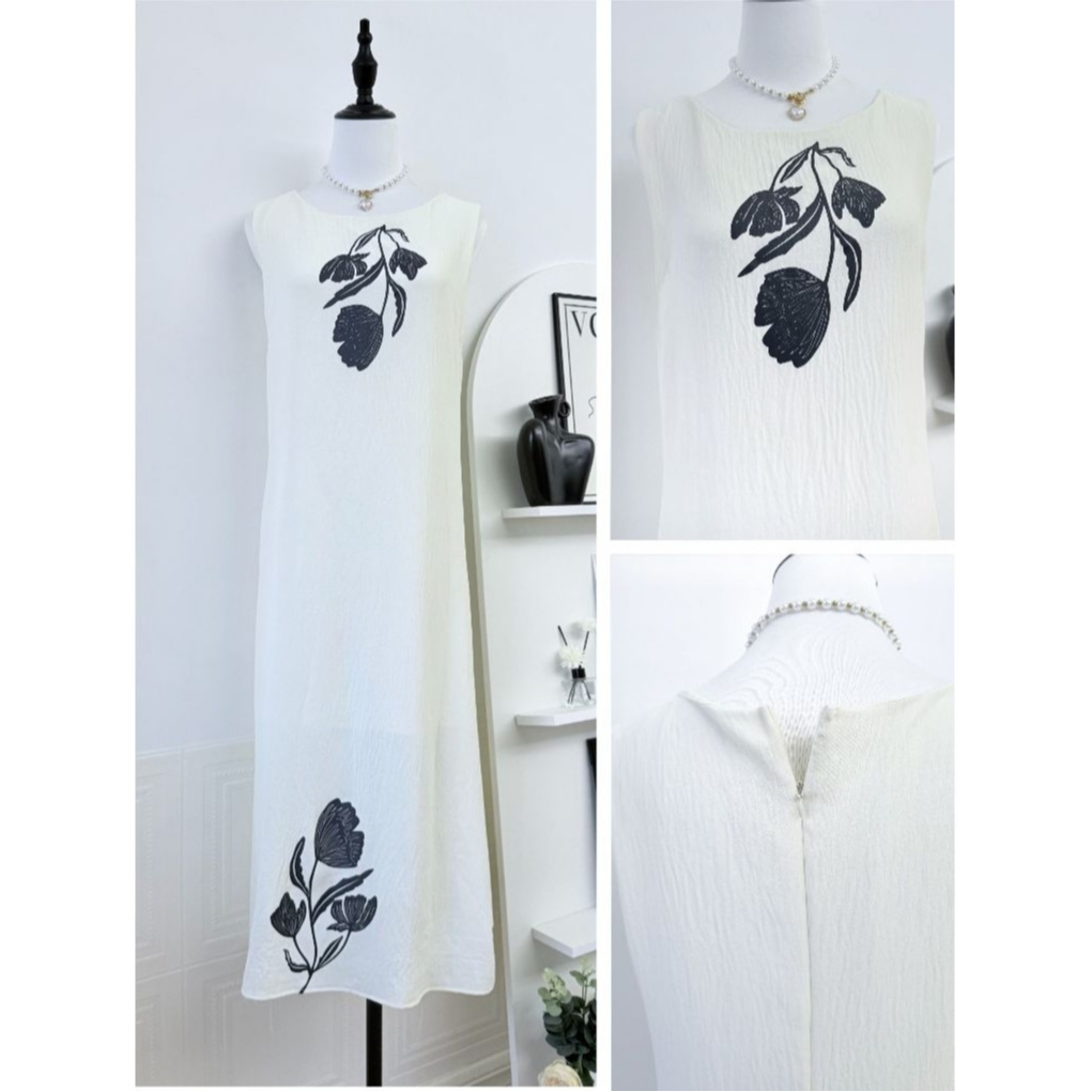 MOCACA💗เดรสผู้หญิ 💗พริ้ว เรียบหรู ดูดีดูแพง ชุดไปคาเฟ่ เดรสแฟชั่น🎀ชุดเดรสยาว เดรสคอกลม เดรสแขนกุด - รูปที่ 5