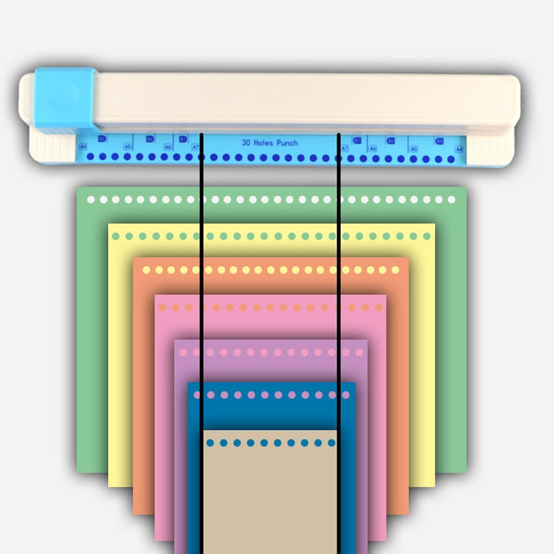 30 หลุมเจาะรู A4 A5 B5 หลวมกระดาษ Hole Punch Standard Hole Punch DIY Office Binding เครื่องมืออุปกรณ์สํานักงานโรงเรียน