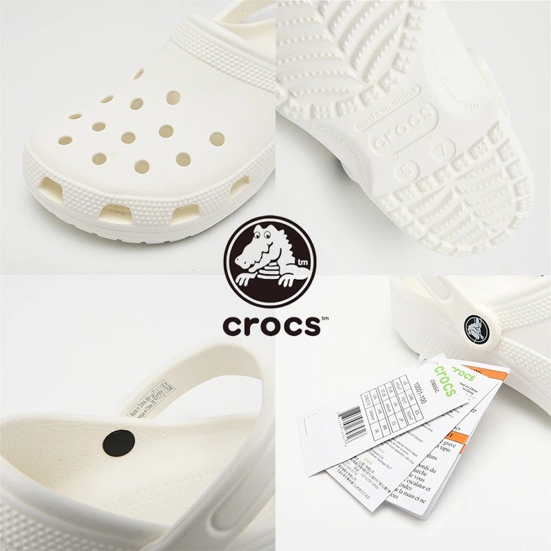 Crocs classic clog รองเท้าแตะชายหาดน้ําหนักเบาสบายระบายอากาศเหมาะสําหรับรองเท้าแตะสําหรับเดินทาง