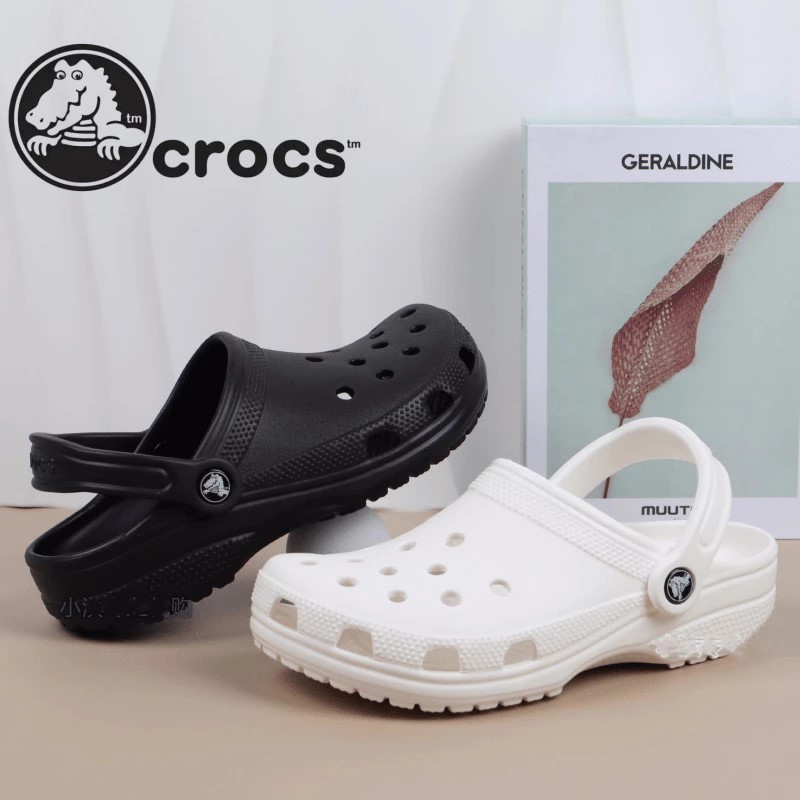 Crocs classic clog รองเท้าแตะชายหาดน้ําหนักเบาสบายระบายอากาศเหมาะสําหรับรองเท้าแตะสําหรับเดินทาง