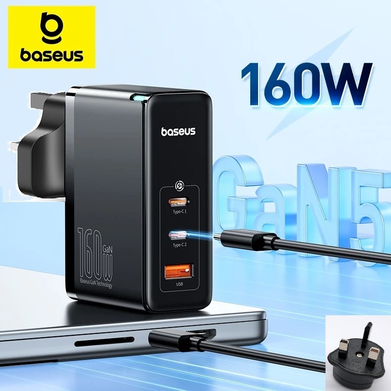 Baseus 160W GaN Charger Fast Charger สําหรับแท็บเล็ตแล็ปท็อป
