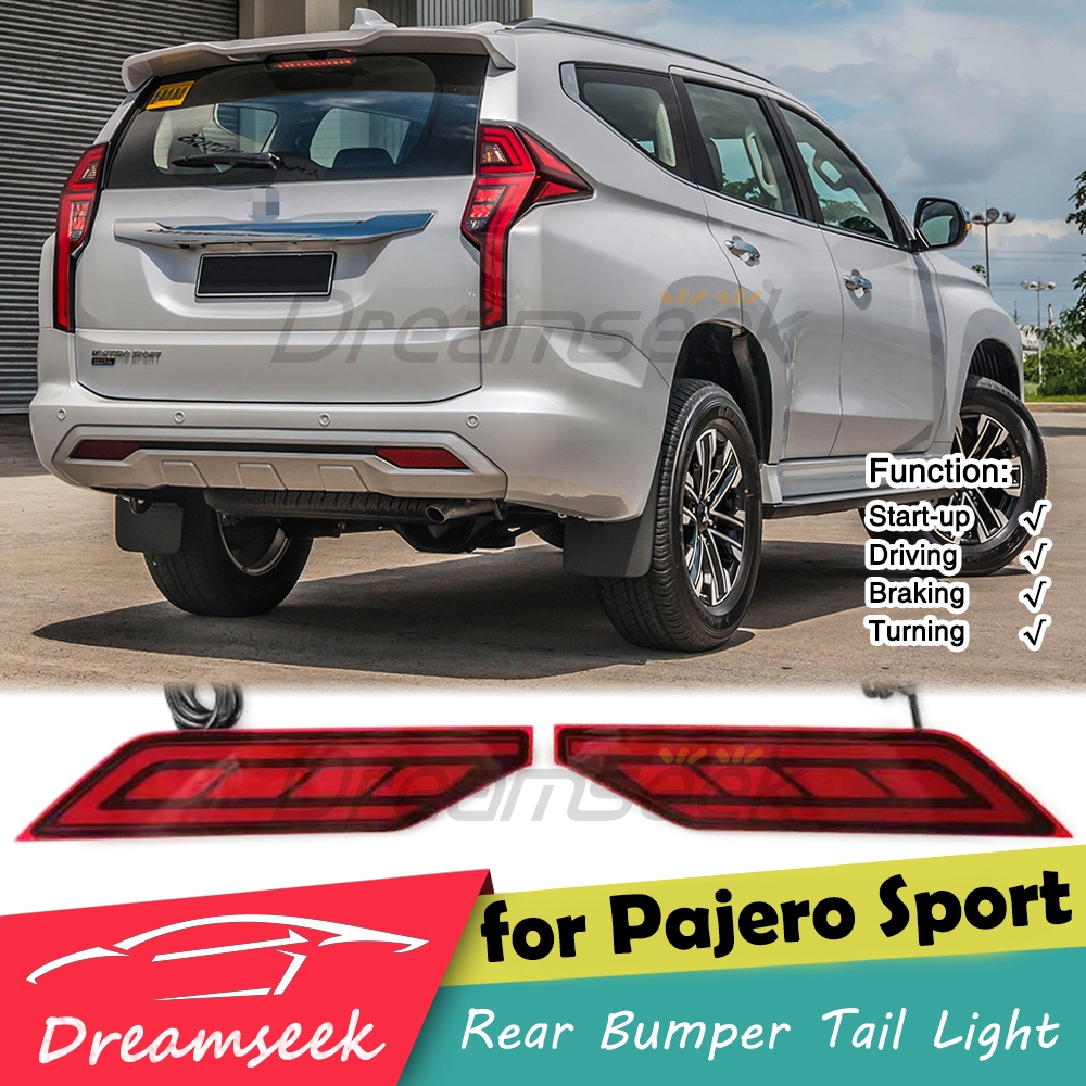 LED Reflector ด้านหลังกันชนไฟท้ายสําหรับ Mitsubishi Pajero / Montero / Shogun Sport 2020-2024 ไฟเบรคพร้อมแบบไดนามิกลําดับไฟเลี้ยวสีแดง