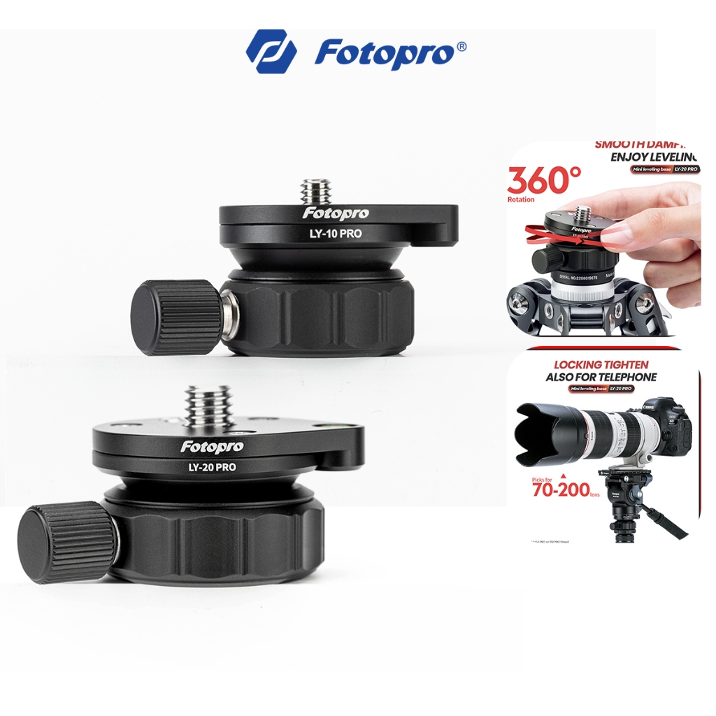 Fotopro LY-10 PRO / LY-20 PRO Mini Hiscus Bowl Mount ฐานปรับระดับอย่างรวดเร็วพร้อมการปรับหัว Pan-Tilt