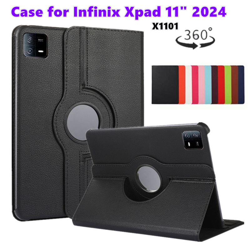 สําหรับ Infinix Xpad 11 นิ้ว 2024 X1101Tablet Flip Case 360 หมุนกรณี PU หนังพับป้องกันสําหรับ Infini