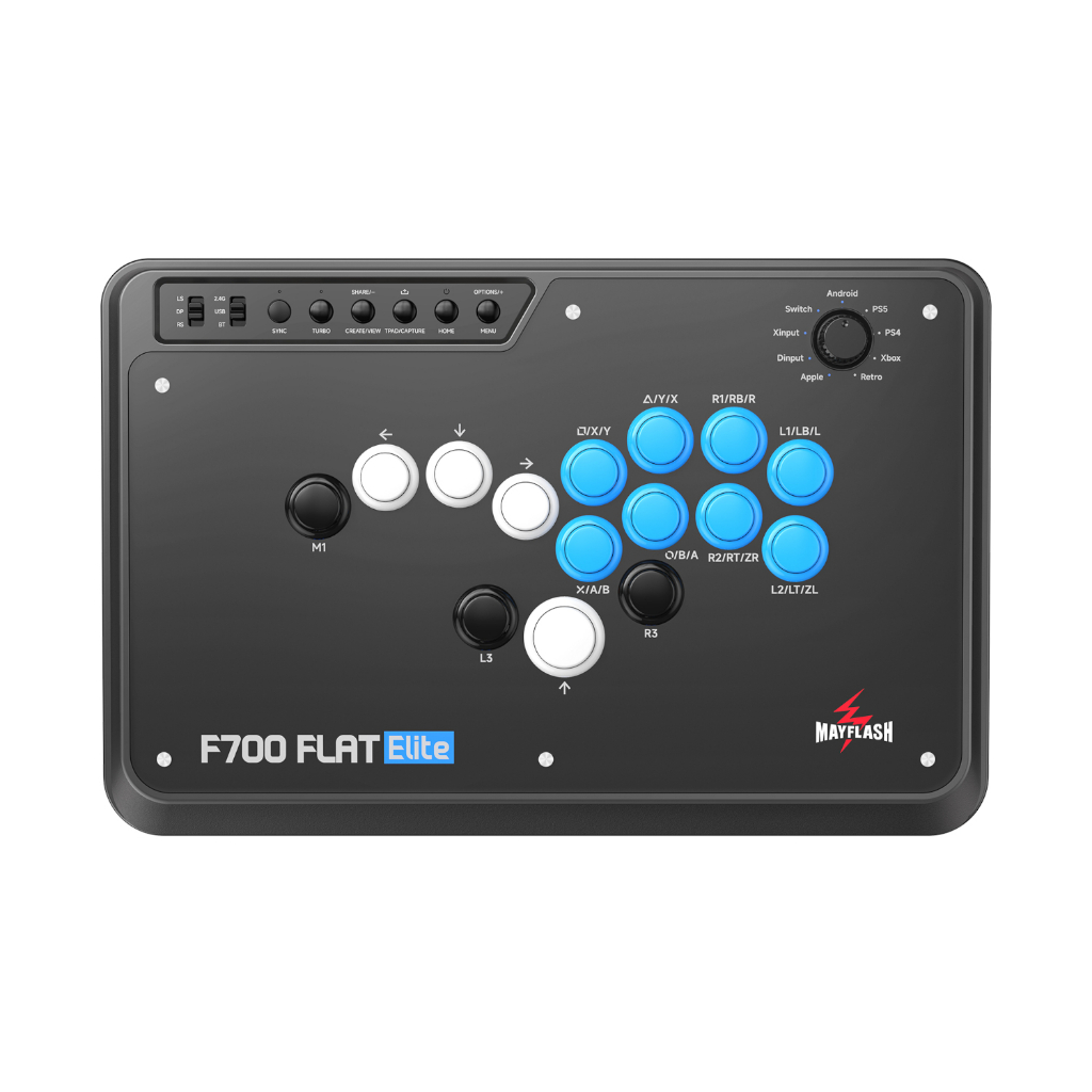 Mayflash F700 FLAT Elite Wireless Arcade Stick Leverless ตัวควบคุมปุ่มทั้งหมดพร้อมปุ่ม Sanwa