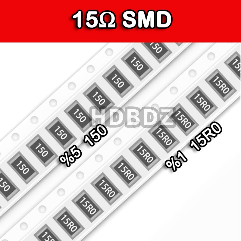 10~50PCS 15r 15Ω SMD Resistor ตัวต้านทาน precision 5% 1% 150 15R0 18X 0603 0805 1206 2512