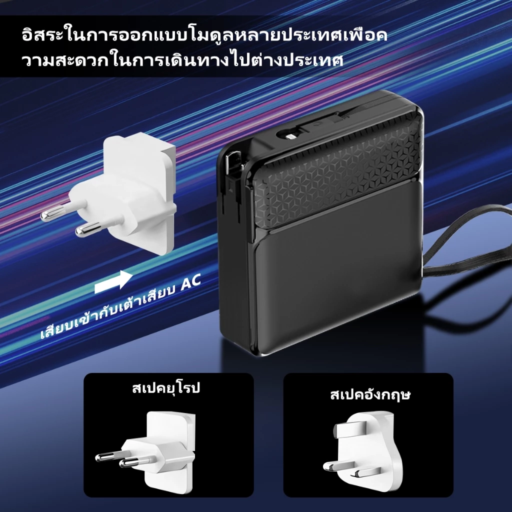 LUOBR Power Bank 20000mAh PD22.5W Fast charging ชาร์จเร็ว สายเคเบิลในตัว รับประกัน 1 ปี thumbnail 7