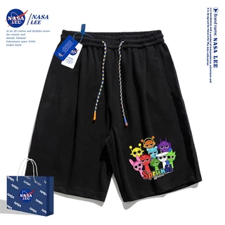 【48 ชั่วโมงจัดส่ง】NASA กางเกงขาสั้นเด็กผู้ชายสีสันสดใส ลายกล่องดนตรีสไตล์สปริงกี้ รุ่นใหม่ปี 2025 เหมาะสำหรับฤดูร้อน
