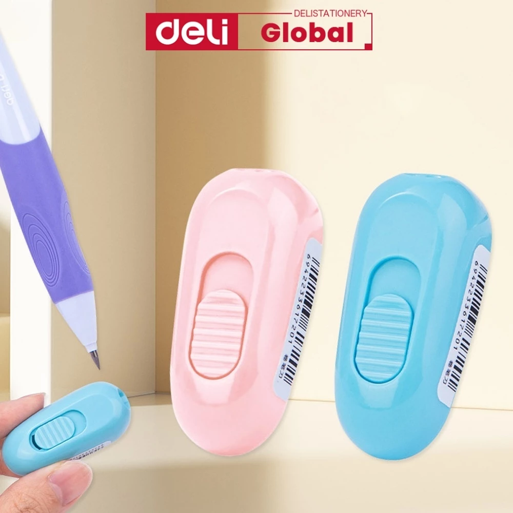 เครื่องเหลาตะกั่วดินสอ Deli 2.0 มม. เครื่องเหลาด้วยมือขนาดเล็กสําหรับเหลาความแม่นยํา