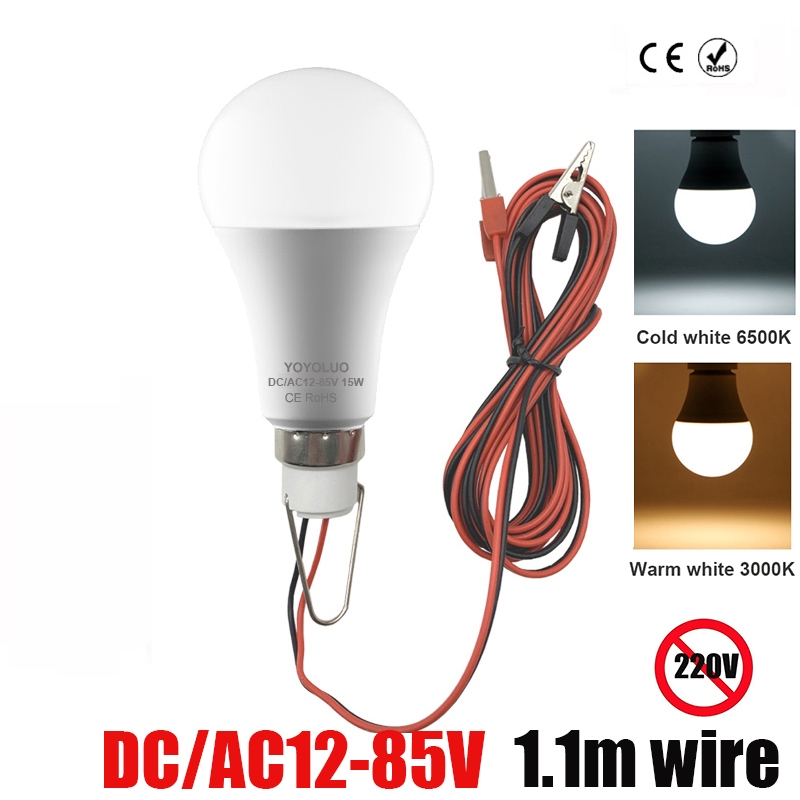 แรงดันไฟฟ้าต่ําหลอดไฟ LED AC DC 12V 24V 48V 6W 9W 12W 15W Bombilla สําหรับหลอดไฟ LED พลังงานแสงอาทิตย์ 12 โวลต์โคมไฟ