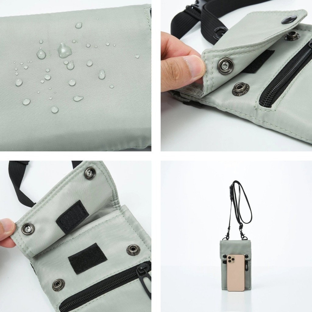 TAIDU กระเป๋าสะพายข้างผู้ชาย พักผ่อนกลางแจ้ง มัลติฟังก์ชั่น โทรศัพท์มือถือ กันน้ำ กระเป๋าคาดหน้าอก กระเป๋าสะพายข้างผู้ชาย