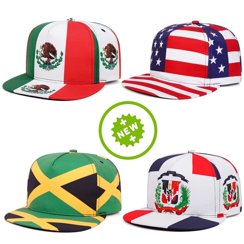 National Flag Label snapback หมวกสําหรับผู้ชายผู้หญิง Hip hop vintage หมวกแฟชั่นบุรุษหมวกเดิม