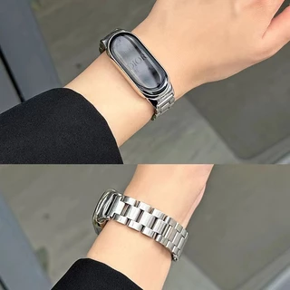Xiaomi Smart Band 10 / 9 สายรัดสําหรับ เสี่ยวหมี่ ไมล์ วงดนตรี Mi Band 3/4/5/6/7/8 สายรัดโลหะสแตนเลสสร้อยข้อมือเปลี่ยนสายรัดข้อมือ