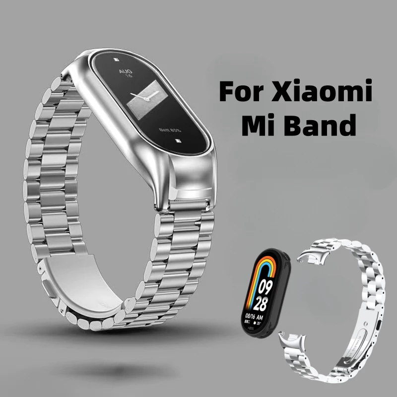 Xiaomi Smart Band 10 / 9 สายรัดสําหรับ เสี่ยวหมี่ ไมล์ วงดนตรี Mi Band 3/4/5/6/7/8 สายรัดโลหะสแตนเลสสร้อยข้อมือเปลี่ยนสายรัดข้อมือ