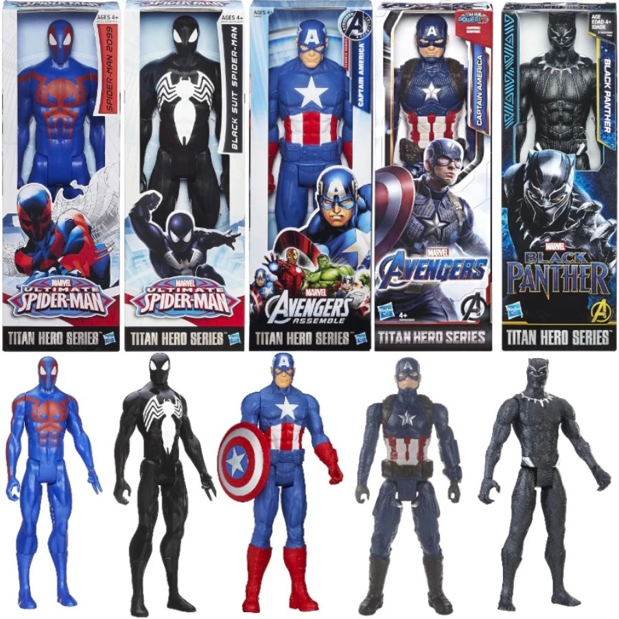 Hasbro Marvel Legends The Avengers Titan Hero Series Spiderman Black Panther กัปตันอเมริกา 12 นิ้ว Action Figure ของเล่น