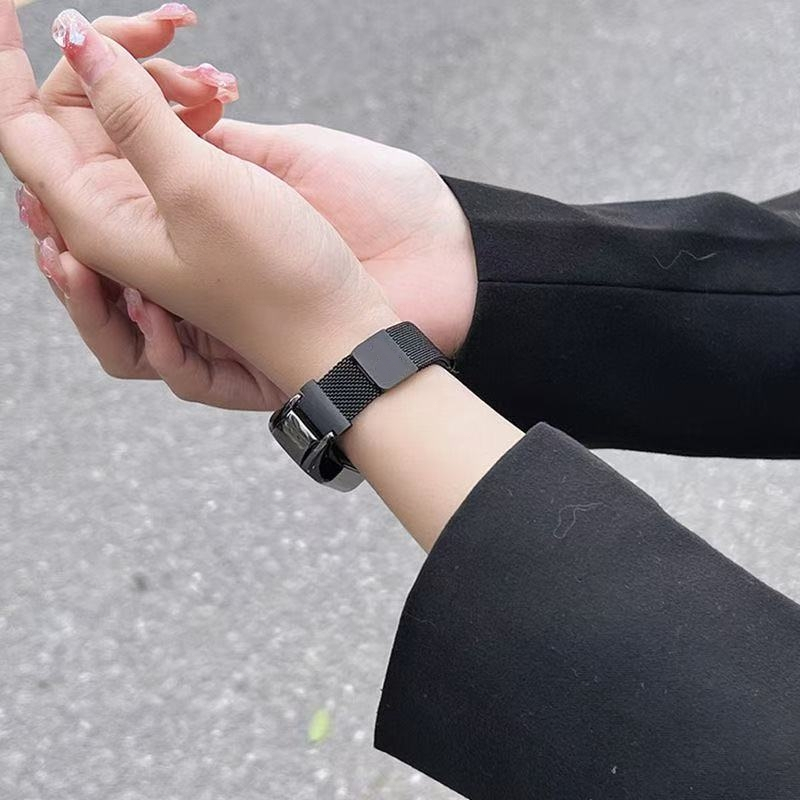 Xiaomi เสี่ยวหมี่ ไมล์ วงดนตรี 9 สาย ไมล์ วงดนตรี Mi Band 3 / 4 / 5 / 6 / 7 / 8 สายสแตนเลสสตีลโลหะสายรัดข้อมือเปลี่ยนแม่เหล็ก