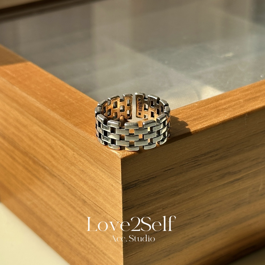 Love2Self Besieged City - Minimalist แฟชั่นแหวนผู้ชายปรับแหวนเงินสําหรับชาย Punk Gotic แหวน J133