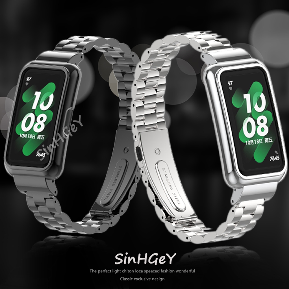 Huawei Band 11/10/9/8/7/6 Strap Honor Band 6/7 Metal Strap สายรัดข้อมือทดแทนสร้อยข้อมือสแตนเลส