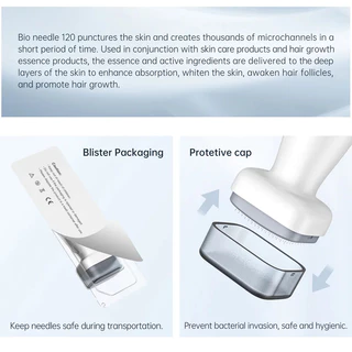 Bi0 เข็ม 120 Derma แสตมป์ปรับความยาว Microneedleing สําหรับ Face Body Care ใช้ในบ้าน