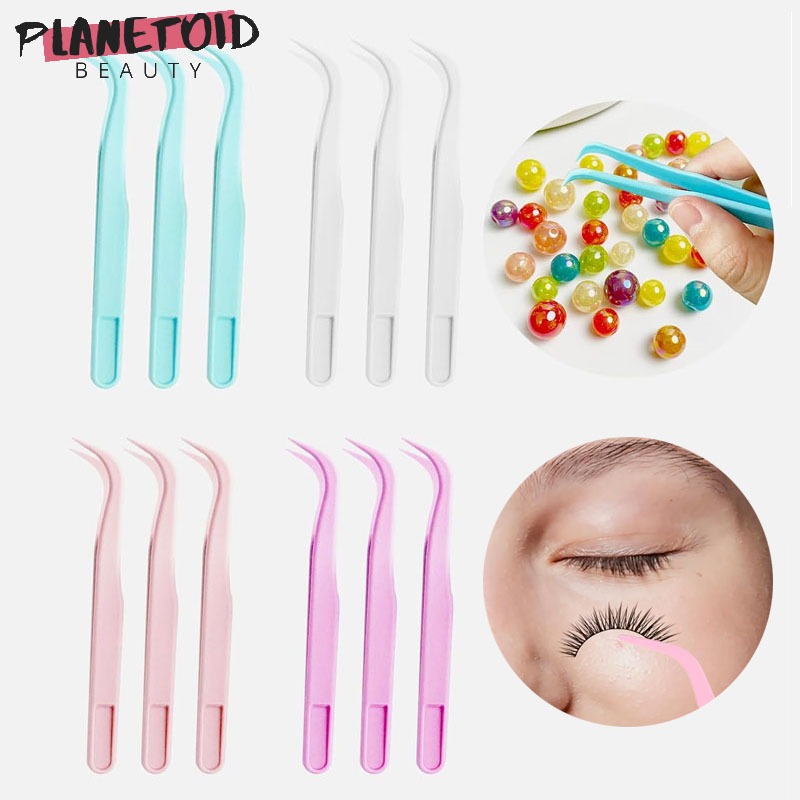 พลาสติกน้ําหนักเบา Cluster Eyelash Applicator Eyelash Extension Tweezer ใช้งานง่ายสําหรับ Perfect Lashes เครื่องมือขนตาปลอม